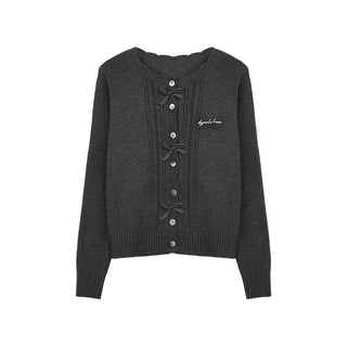 knit bow cardigan