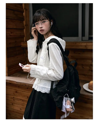 lace hooded top