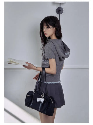 jacquard hooded sweater