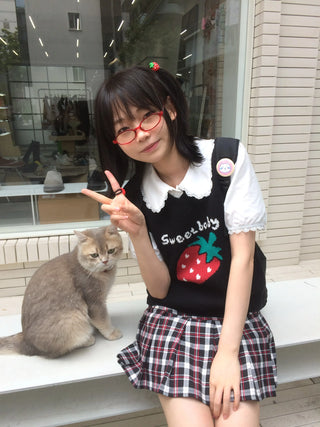 strawberry knit vest