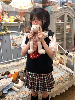 strawberry knit vest