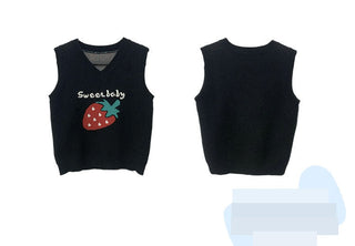 strawberry knit vest