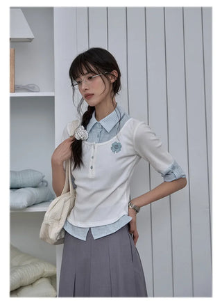 fake two-piece polo