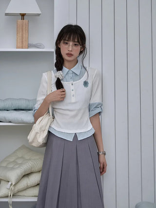 fake two-piece polo
