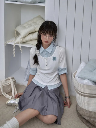 fake two-piece polo