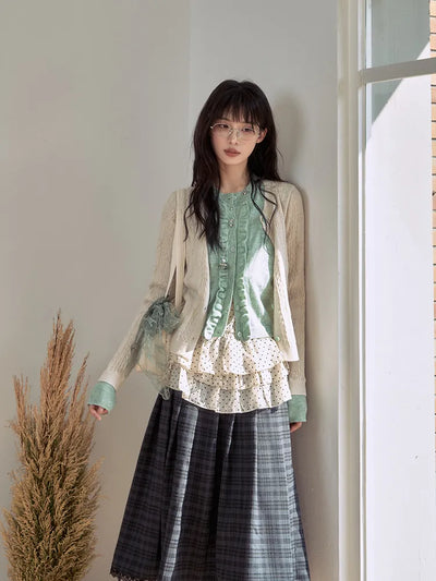 mint cardigan set