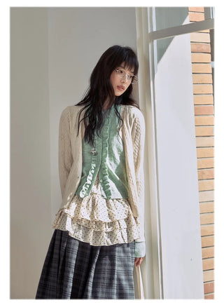 mint cardigan set