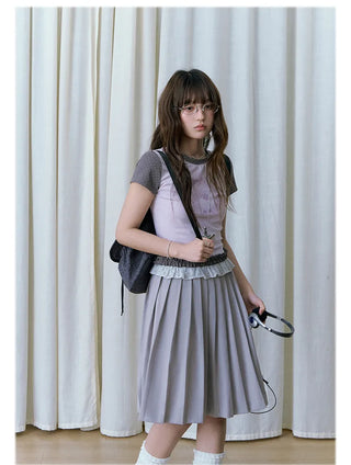 magazine print Tops