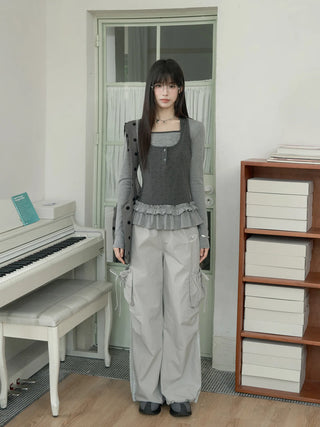 fake two-piece overalls