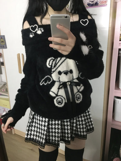bear off-shoulder sweater