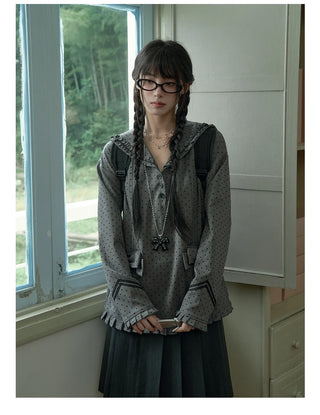 gray polka coat