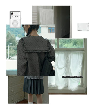 gray polka coat