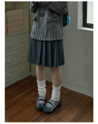 gray polka coat