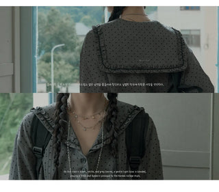 gray polka coat