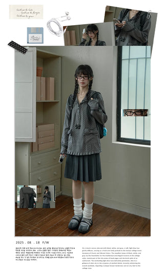 gray polka coat