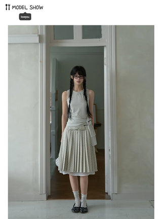apricot dot skirt