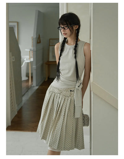 apricot dot skirt