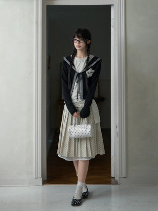 apricot dot skirt