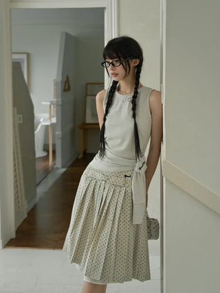 apricot dot skirt