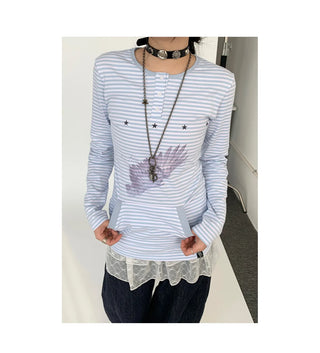 wing print blouse