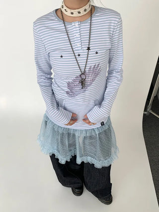 wing print blouse