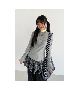 patchwork hooded blouse