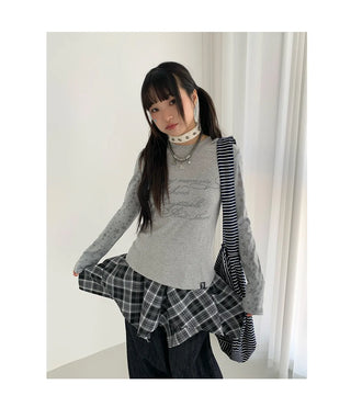 patchwork hooded blouse