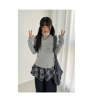 patchwork hooded blouse