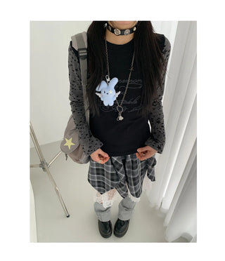 patchwork hooded blouse