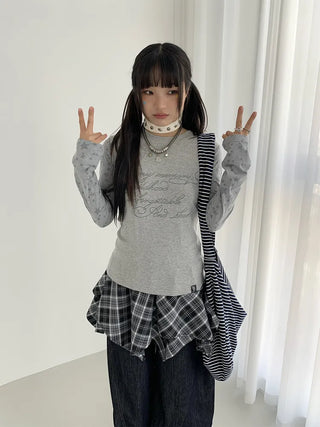 patchwork hooded blouse