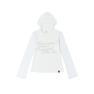 patchwork hooded blouse