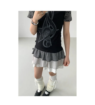dots stripes skirt