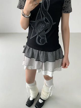 dots stripes skirt