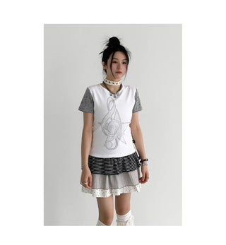 dots stripes skirt