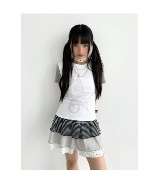 dots stripes skirt