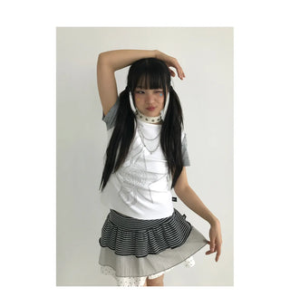 dots stripes skirt
