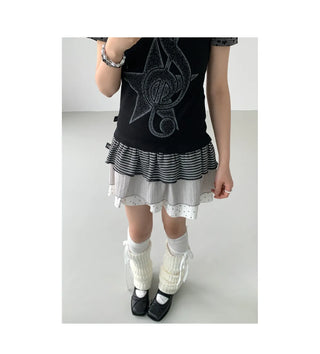 dots stripes skirt