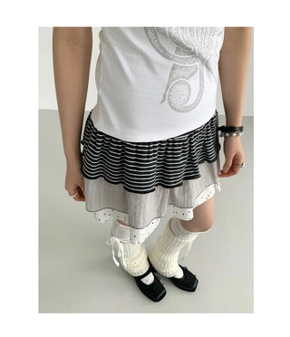 dots stripes skirt