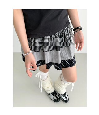 dots stripes skirt