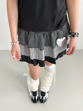 dots stripes skirt