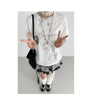 dots stripes skirt