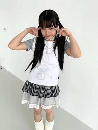 dots stripes skirt