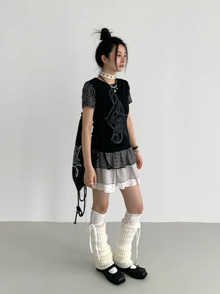 dots stripes skirt