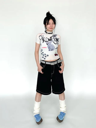 black cropped pants