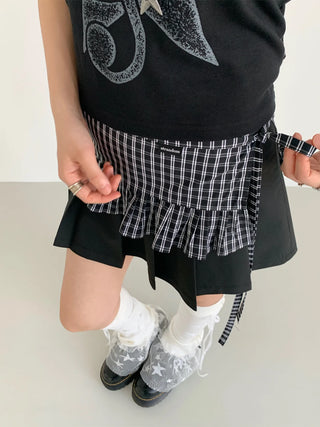 plaid lace dress