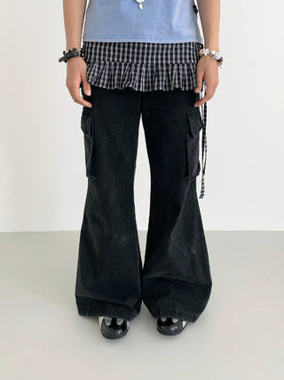 wide-leg overalls
