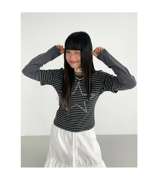 sequined striped top