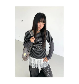 sequined striped top