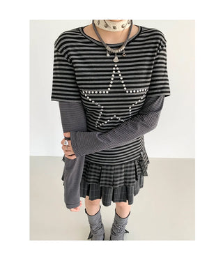 sequined striped top