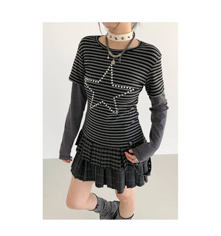 sequined striped top